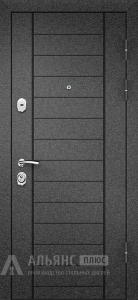 Дверь с зеркалом входная шагрень черная №2 внешняя - фото