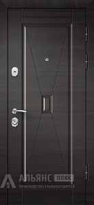 Однопольная дверь для улицы с тонированными вставками из стеклопакета №58 внешняя - фото