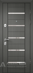 Прочная дверь металлическая с покрытием Титан цвета Антрацит №57 внешняя - фото